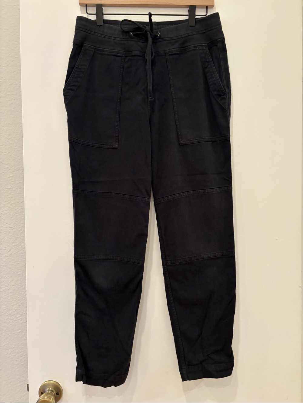 James Perse Black Panel-Detail Elastic waist Drawstring Joggers Sweatpants Sz 1